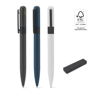 ELSIE ROUND. Metal ballpoint (60 recycled) with rounded design